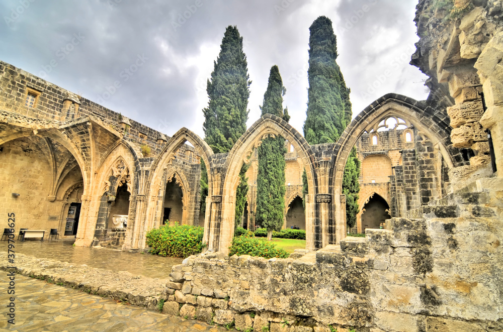 Fototapeta premium Bellapais Abbey near Kyrenia city Northern Cyprus.