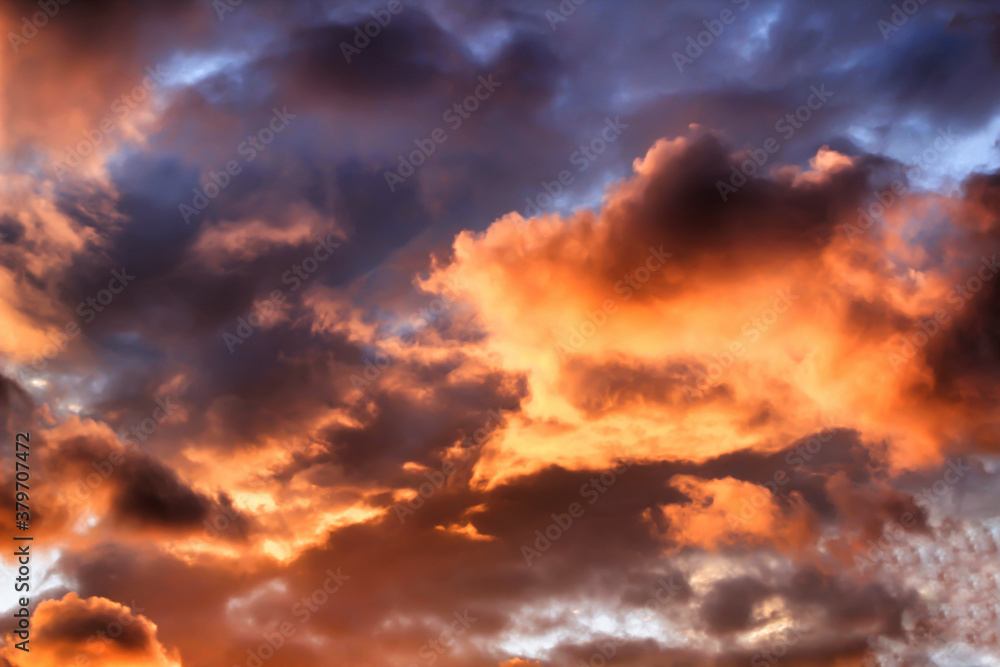 Golden Clouds and lovely sky at Sunset in Almeria Golden Clouds and lovely sky at Sunset in Almeria