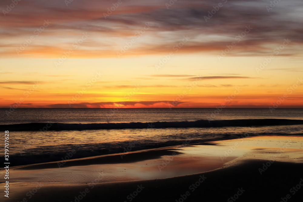 Sunrise on the beach in Arenales del Sol, Alicante