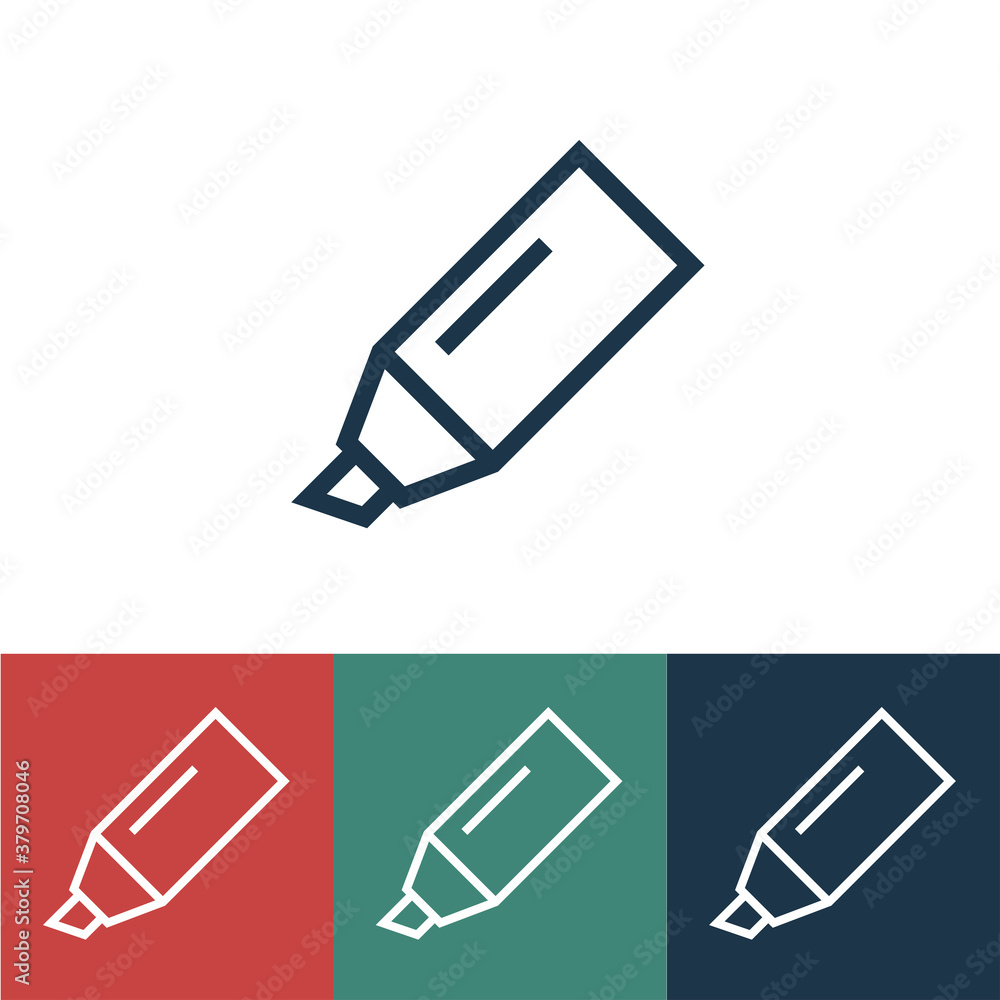 Linear vector icon with marker Linear vector icon with marker