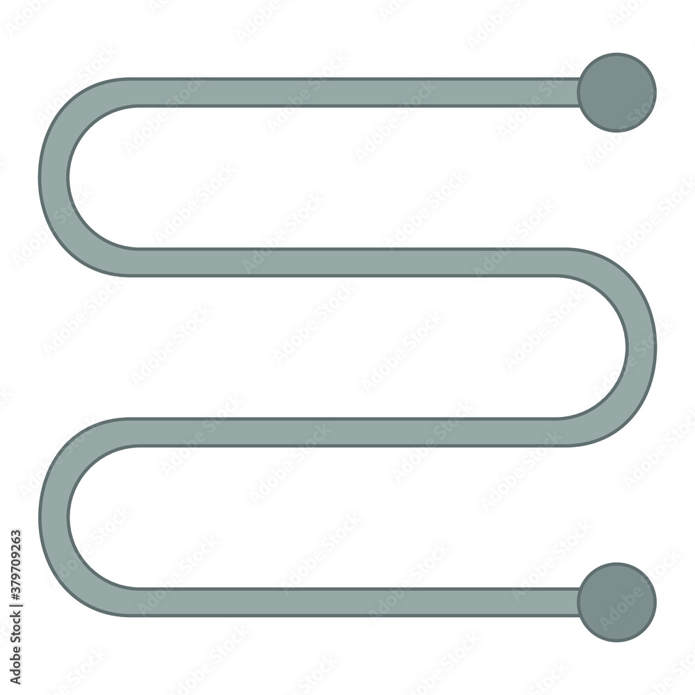 Heated towel rail on a white background Heated towel rail on a white background
