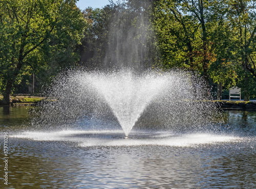Park water fountain on a sunny day
