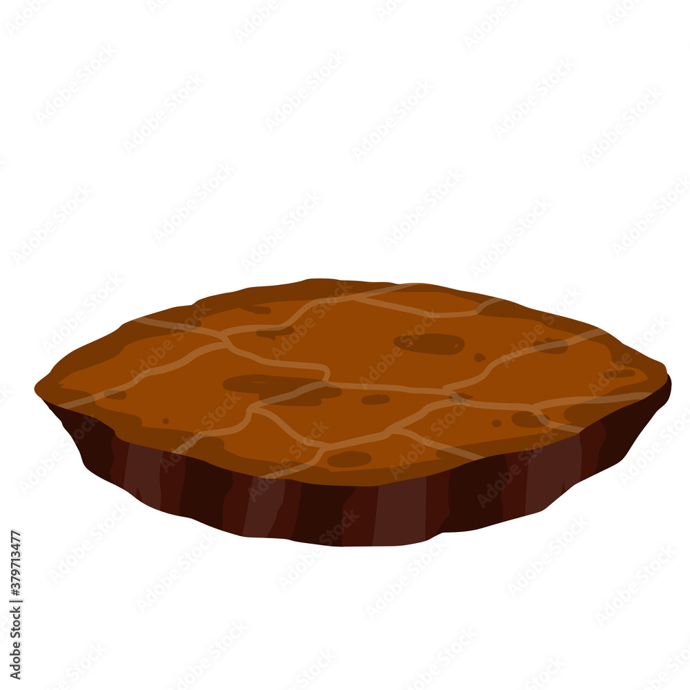 Dry land steppes and deserts. Platform to the ground. element of game and background. Dirt and dust. Brown floor. Cartoon illustration Dry land steppes and deserts. Platform to the ground. element of game and background. Dirt and dust. Brown floor. Cartoon illustration