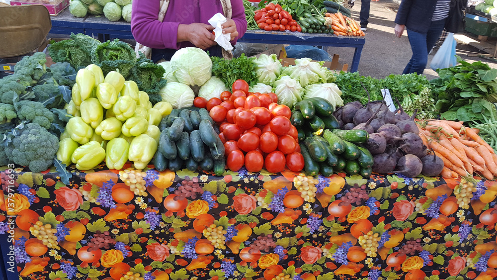 Fresh and organic vegetables at farmers market in split, croatia