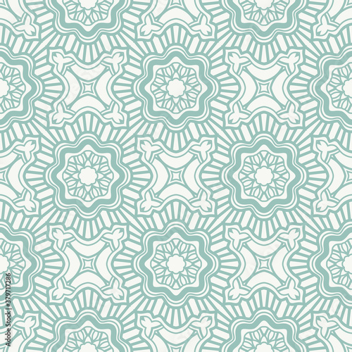 Fantasy seamless pattern with decorative mandala. Abstract round doodle floral background. Floral geometric infinity background. Wrapping paper, textiles, fabric. Vector illustration.