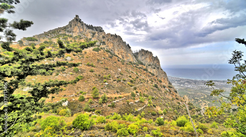 The Saint Hilarion Castle on the Kyrenia mountain range, in Cyprus. 