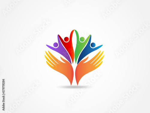 Logo family love team optimistic people