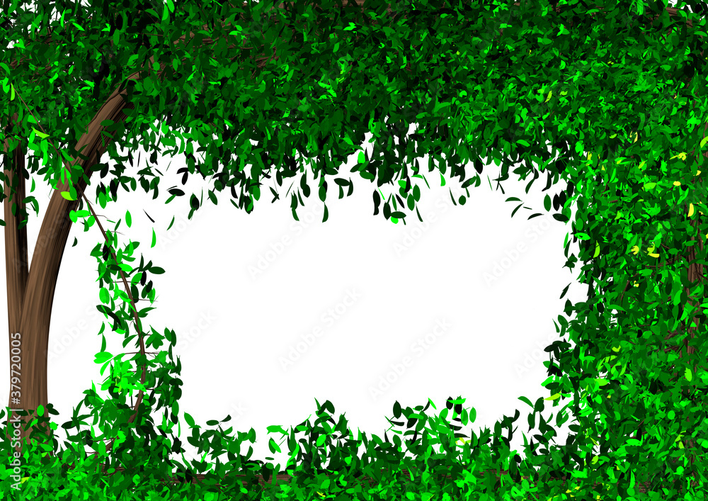 Page De Garde Arbre cadre carte arbre feuille Stock Illustration | Adobe Stock