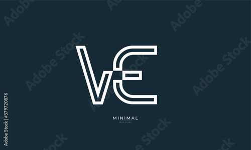 Alphabet letter icon logo VE