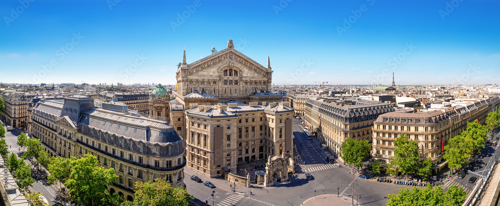 panoramic view at central paris, france - obrazy, fototapety, plakaty 