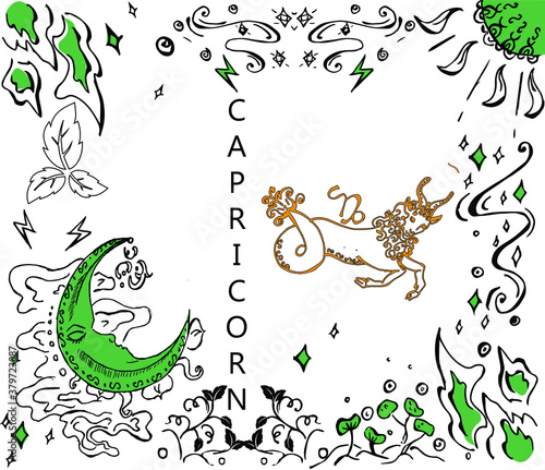 The illustration - zodiac sign in hand drawn style.