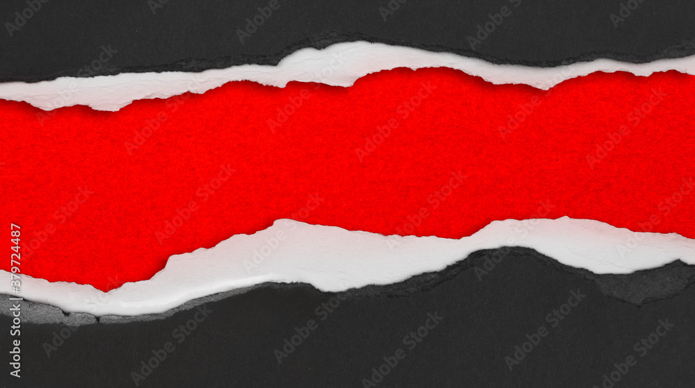 Ripped paper on red Ripped paper on red