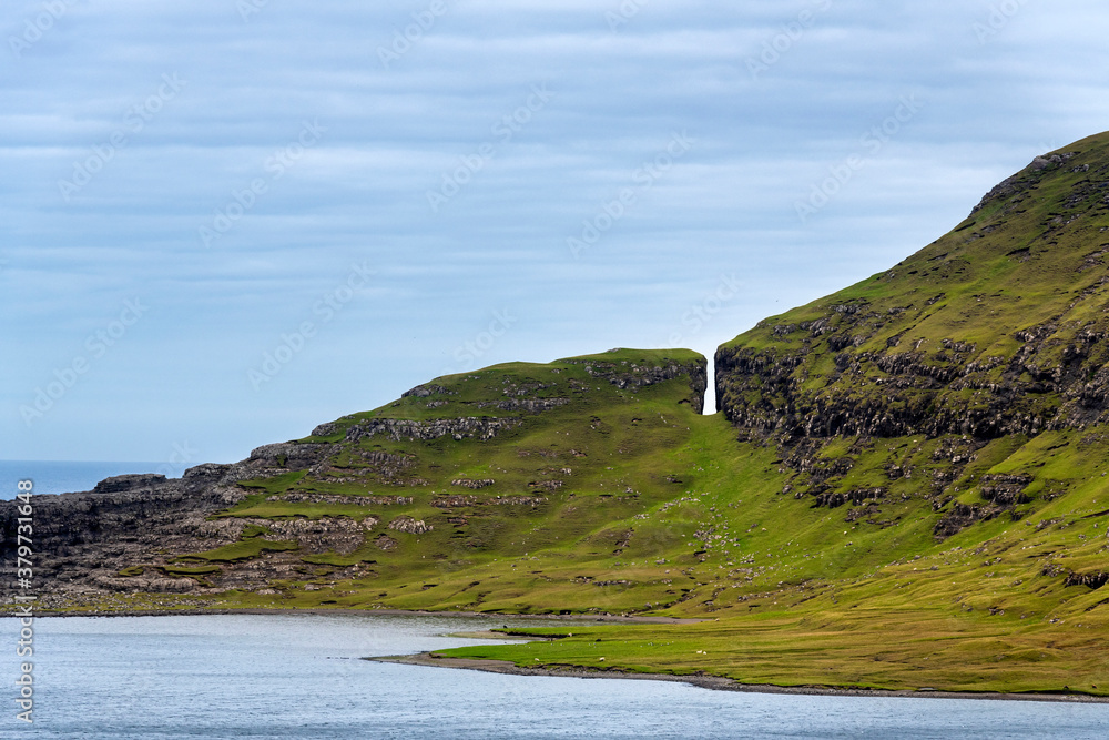 Sorvagsvatn lake cliffs on Faroe Islands Sorvagsvatn lake cliffs on Faroe Islands