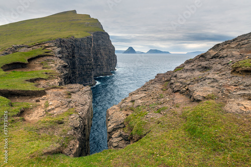 Sorvagsvatn lake cliffs at Faroe Islands
