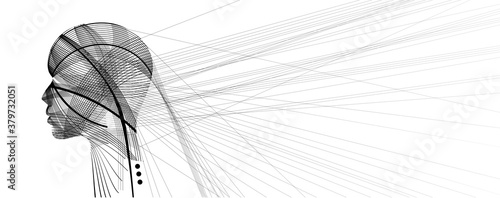 Artificial intelligence. Technology web background. Virtual concept