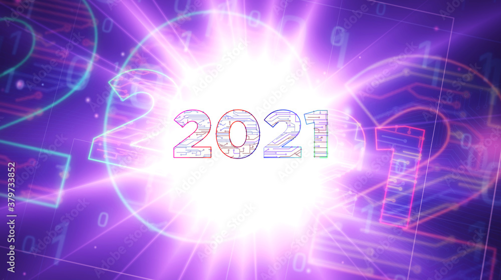 2021 year number futuristic illustration 2021 year number futuristic illustration