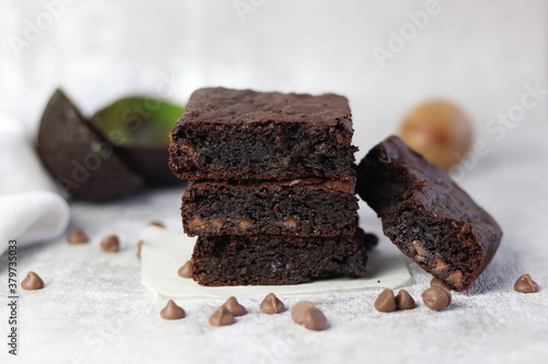 Фотография Delicious chocolate avocado brownie