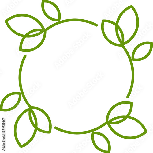 Plant Leaf Vine Border Circle Frame