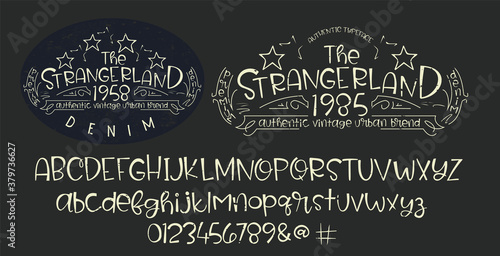 Craft retro vintage typeface design. Youth fashion type.