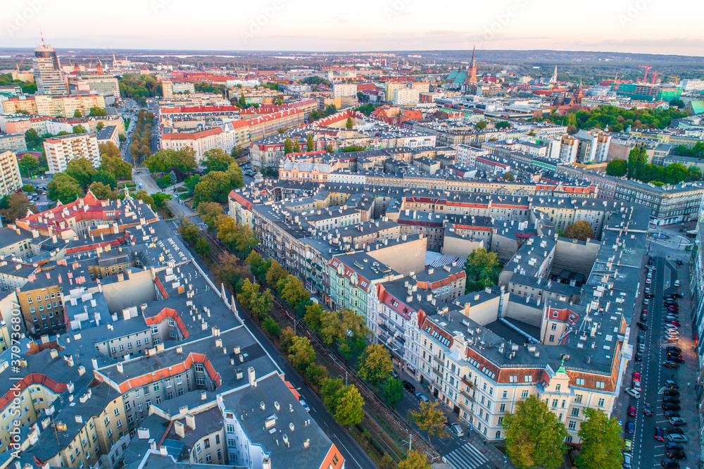 Szczecin, ulica Piłsudskiego, Plac Grunwaldzki, Plac Odrodzenia