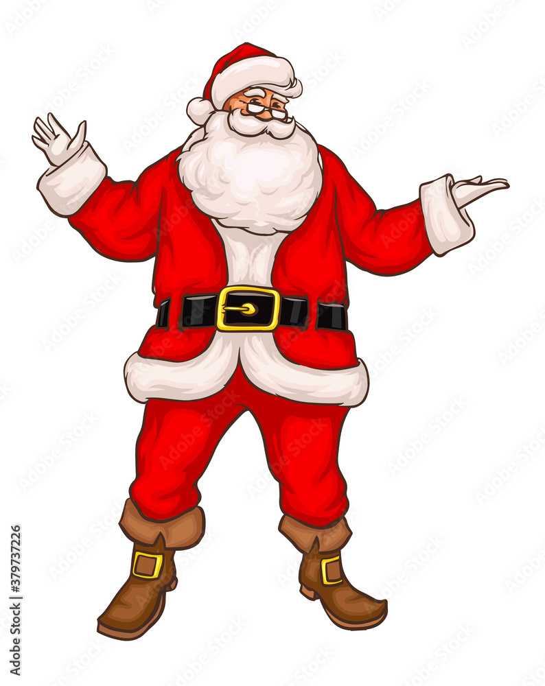 Santa claus in christmas suit. Isolated on white background. Illustration. Santa claus in christmas suit. Isolated on white background. Illustration.