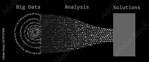 Big data visualization with dots and lines.
