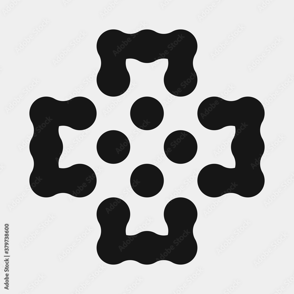 Abstract Cross Pattern Dots Logo generative computational art illustration Abstract Cross Pattern Dots Logo generative computational art illustration