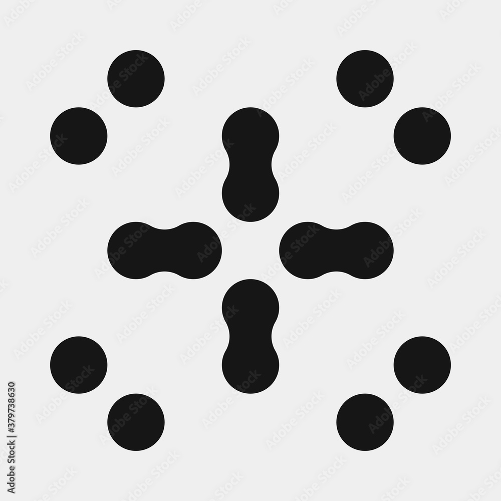 Fototapeta premium Abstract Cross Pattern Dots Logo generative computational art illustration