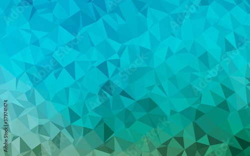 Light BLUE vector abstract polygonal layout. Triangular geometric sample with gradient. Completely new template for your business design.