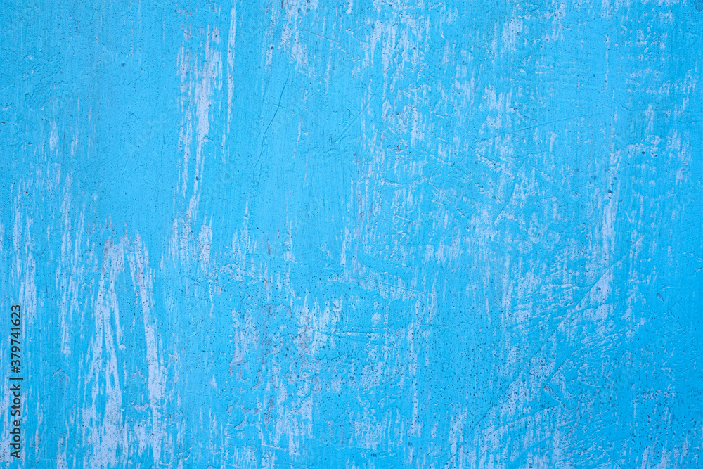 Blue painted wall with cement, texture for abstract background