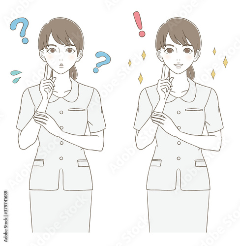 Wallpaper Mural Medical / beauty hand-painted style uniformed female upper body illustration facial expression set Torontodigital.ca