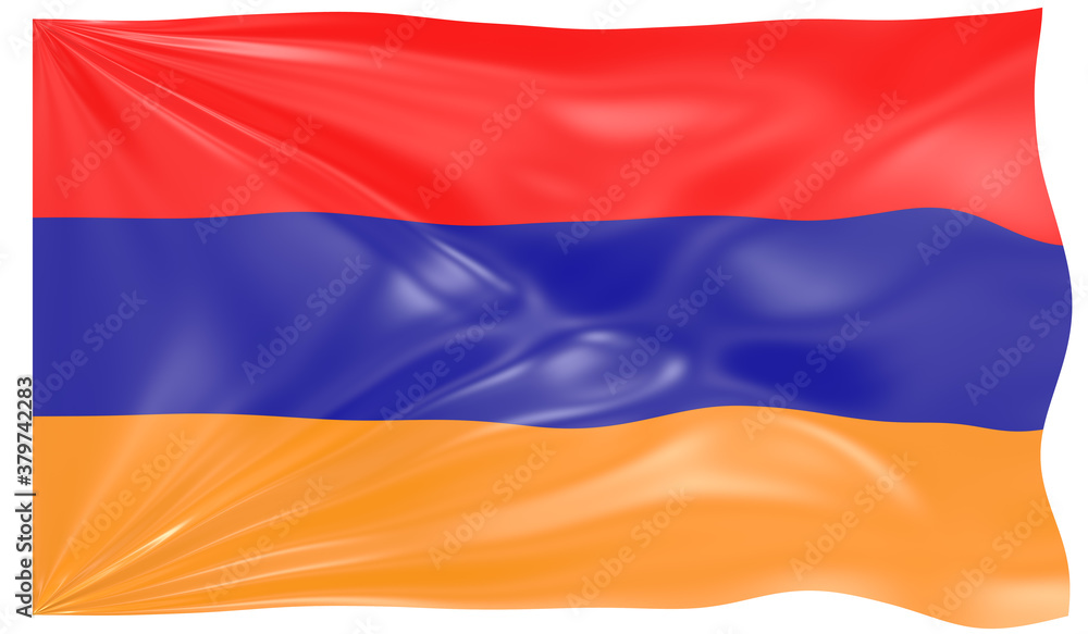 Fototapeta premium Detailed Illustration of a Waving Flag of Armenia