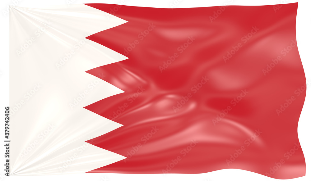 Detailed Illustration of a Waving Flag of Bahrain Detailed Illustration of a Waving Flag of Bahrain