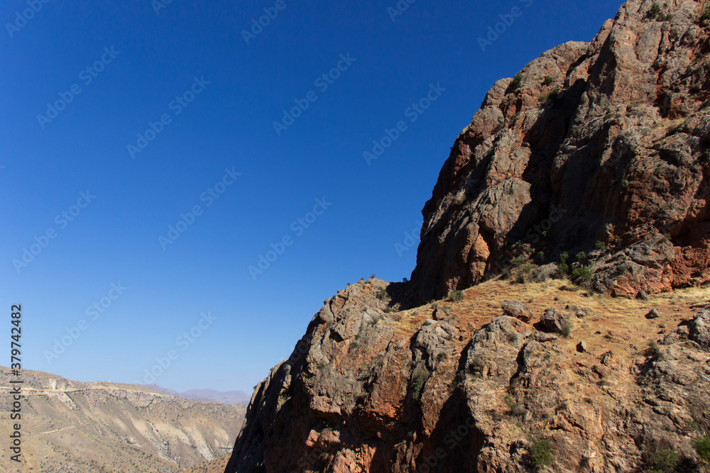 Beautiful landscape of Armenia, view of the mountains and gorge at Noravank Monastery