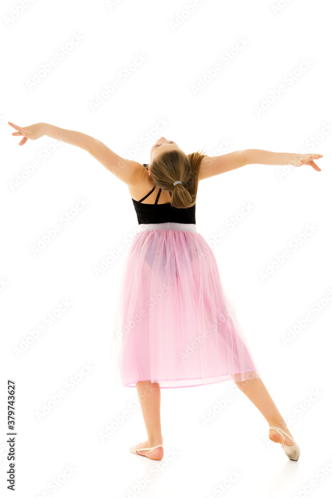 Graceful Girl Gymnast Performing Rhythmic Gymnastics Exercise. Graceful Girl Gymnast Performing Rhythmic Gymnastics Exercise.