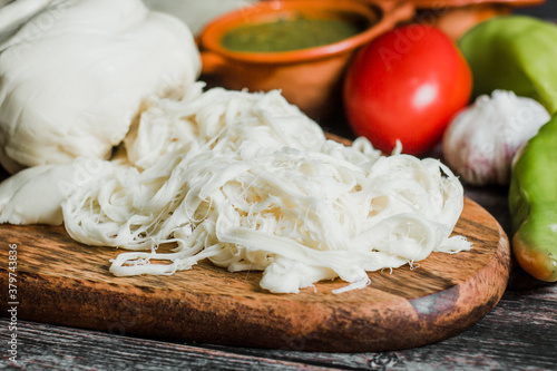 Canvas Print Oaxaca cheese called quesillo traditional from Oaxaca Mexico