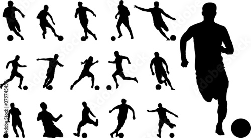 Set of Simple Vector Design of a Football in Black
