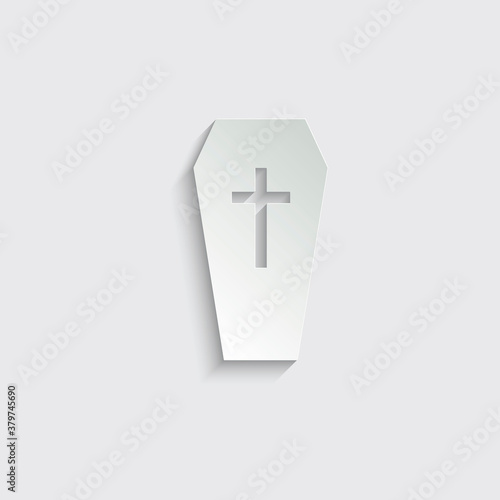 paper Coffin icon. funeral icon vector