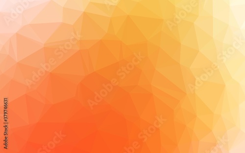 Light Yellow, Orange vector triangle mosaic cover. A completely new color illustration in a vague style. Triangular pattern for your business design.