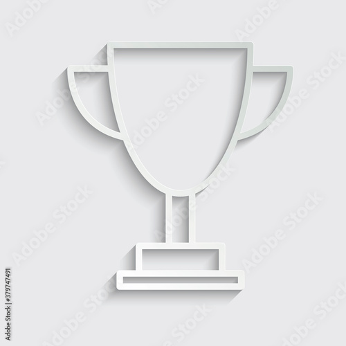 paper trophy icon. trophy cup icon vector