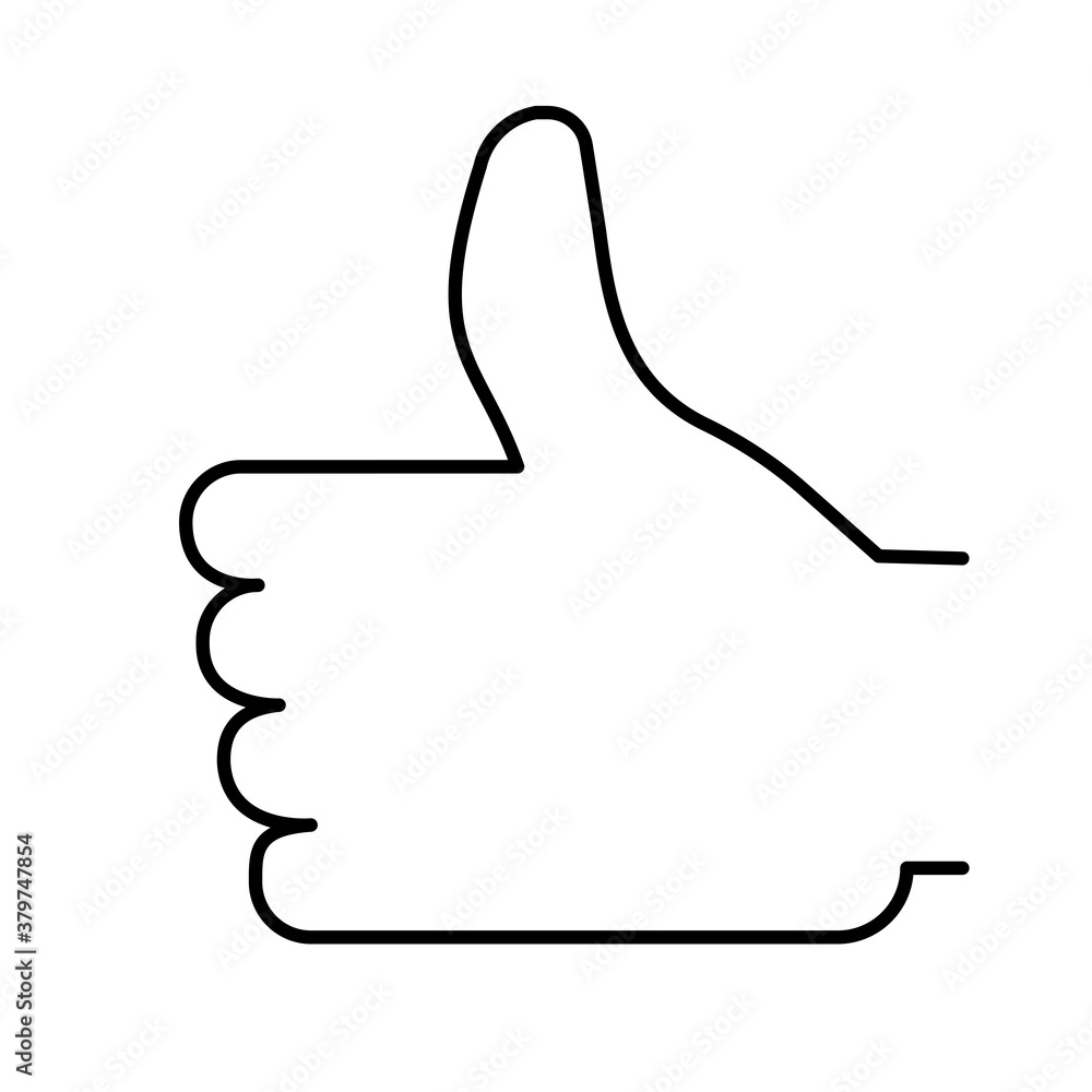 Like icon. Thumb up. Outline hands from line. Flat social badge. A sign of admiration. Vector illustration. Stock image. Like icon. Thumb up. Outline hands from line. Flat social badge. A sign of admiration. Vector illustration. Stock image.
