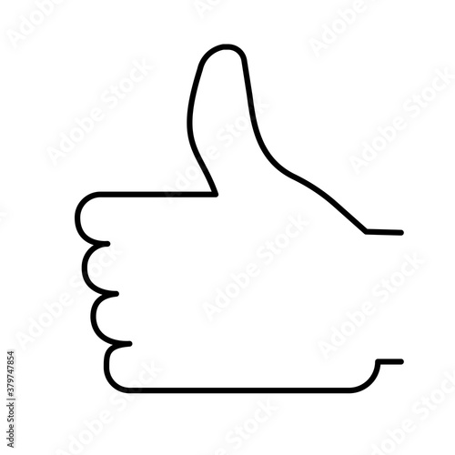 Wallpaper Mural Like icon. Thumb up. Outline hands from line. Flat social badge. A sign of admiration. Vector illustration. Stock image. Torontodigital.ca