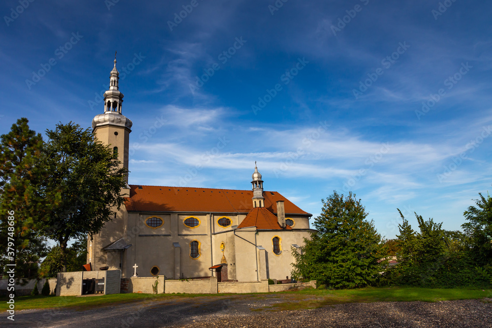 View for the church in Polska Cerekiew