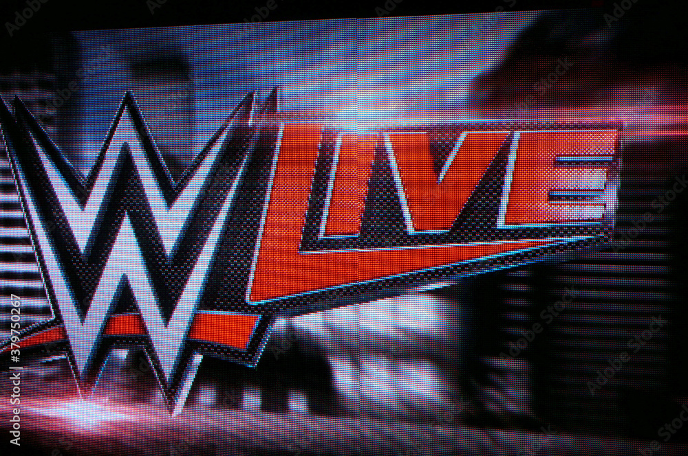 Wwe Live Logo On Screen Stock Photo Adobe Stock