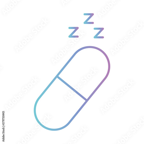 sleeping pill gradient style icon vector design