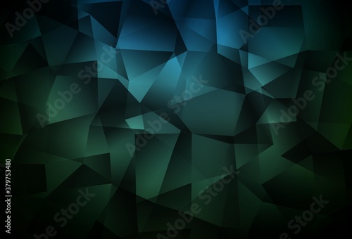 Dark Green vector abstract polygonal template.