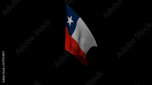 Bandera chilena flameando con canal matte photo