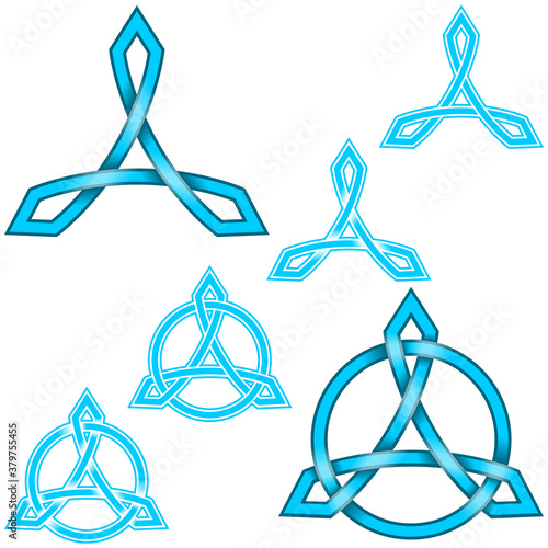 Vector design of intertwined Triqueta symbol with circle