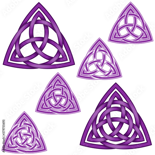 Vector illustration of the symbol of wicca, two triquetra one inside another with circle, all on white background