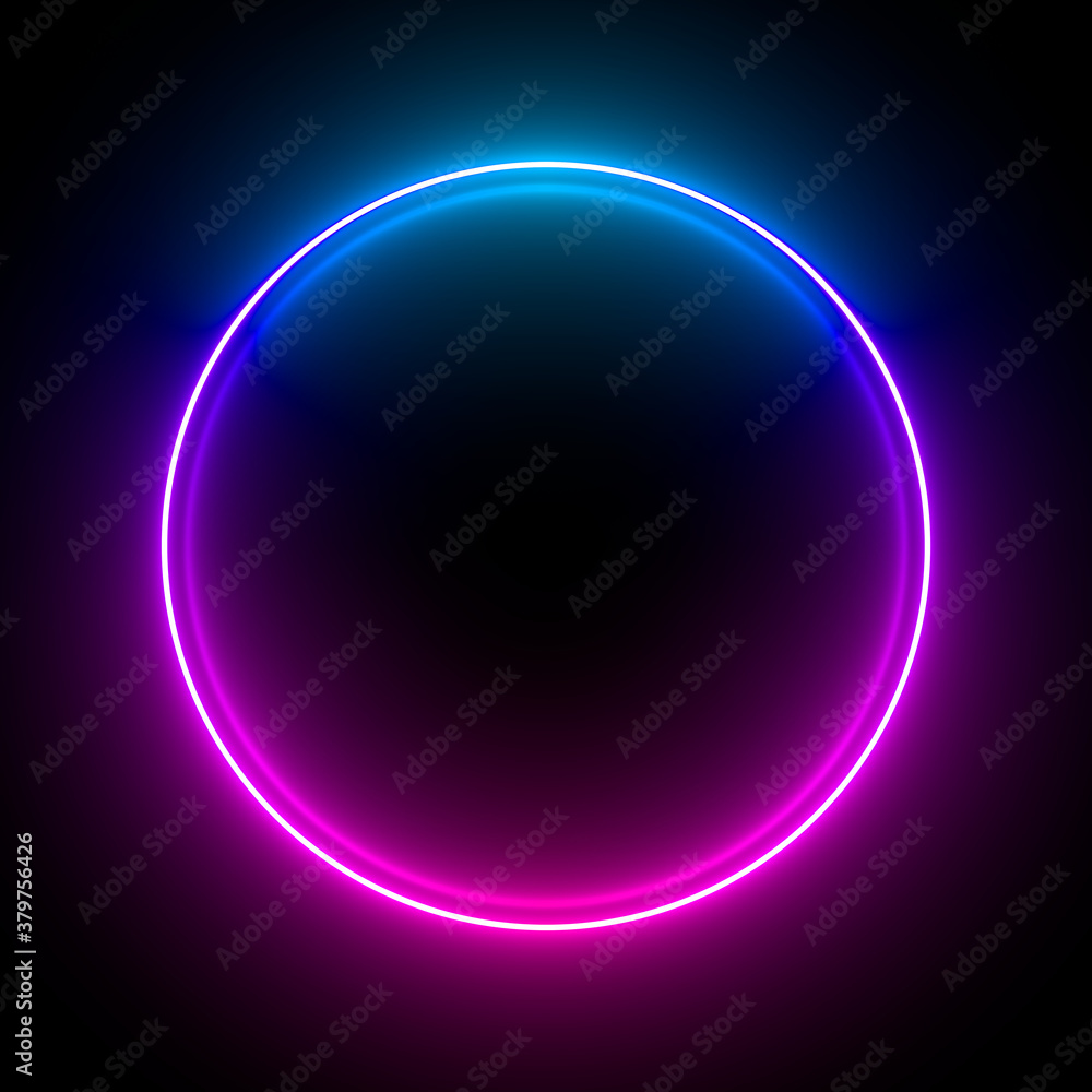 Multi-colored neon lamp on a black background. Halogen light. Simple figure. Multi-colored neon lamp on a black background. Halogen light. Simple figure.